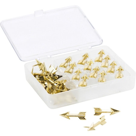 Pushpins, Arrow, 3/8 Shank, 36/PK, Gold 36PK